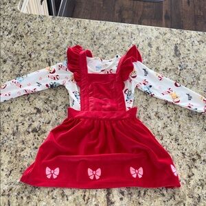 Bluey Christmas Casual Dress with Bow Accents